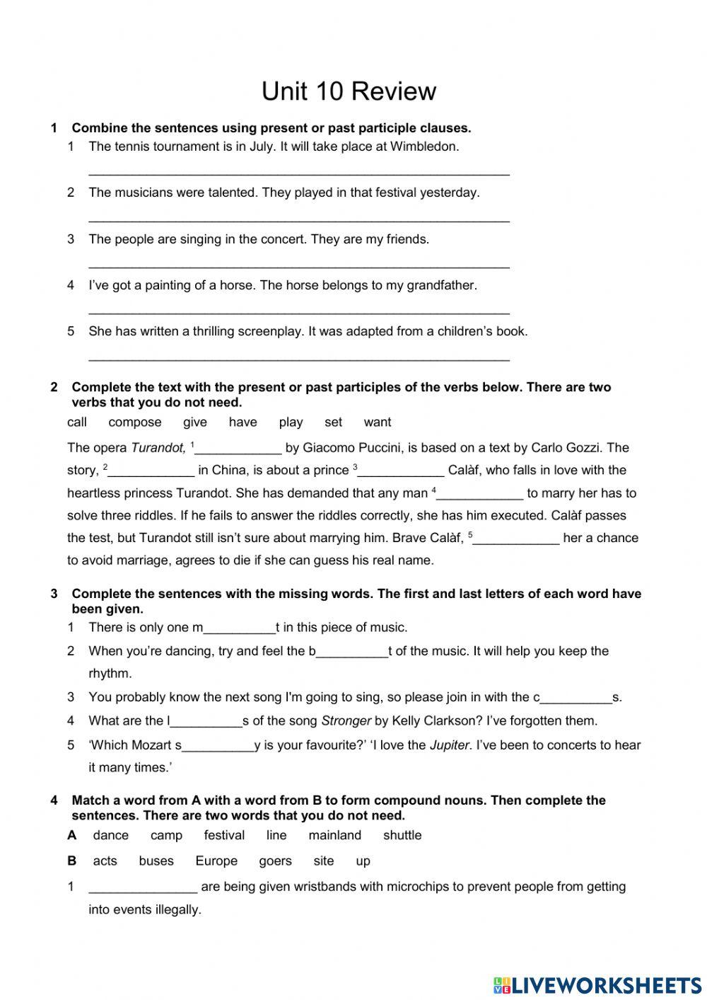 Present and past aprticiple