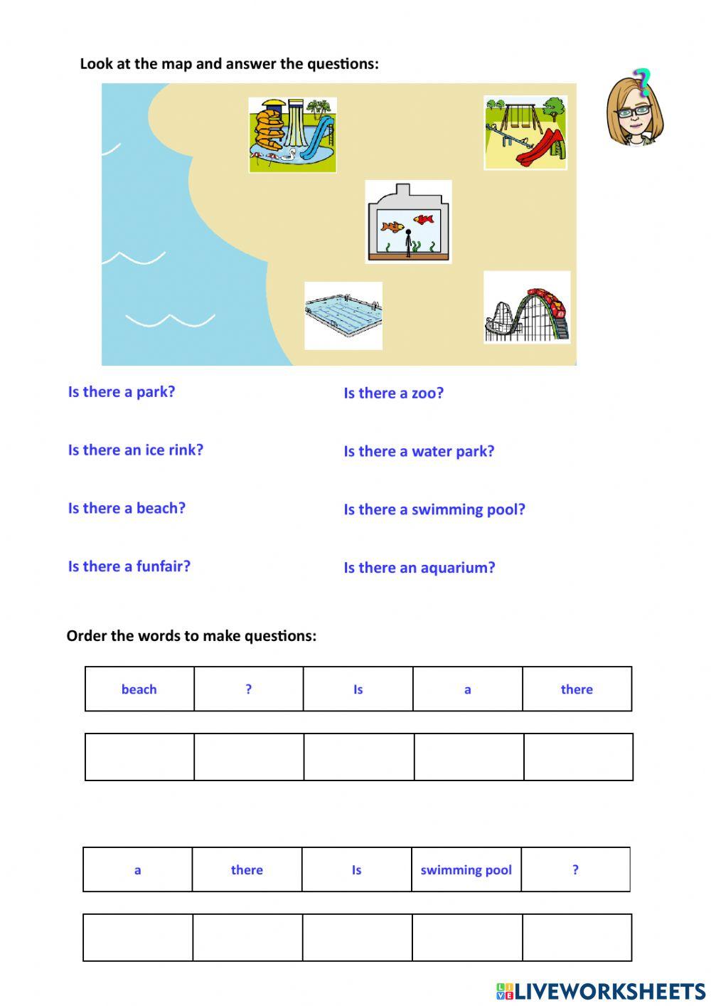 In the town. Questions