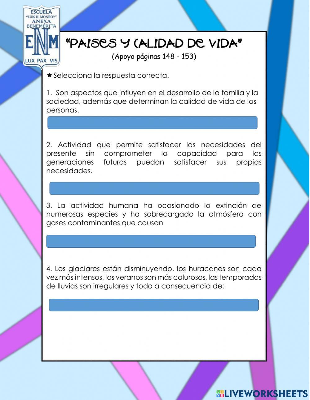 Países y calidad de vida