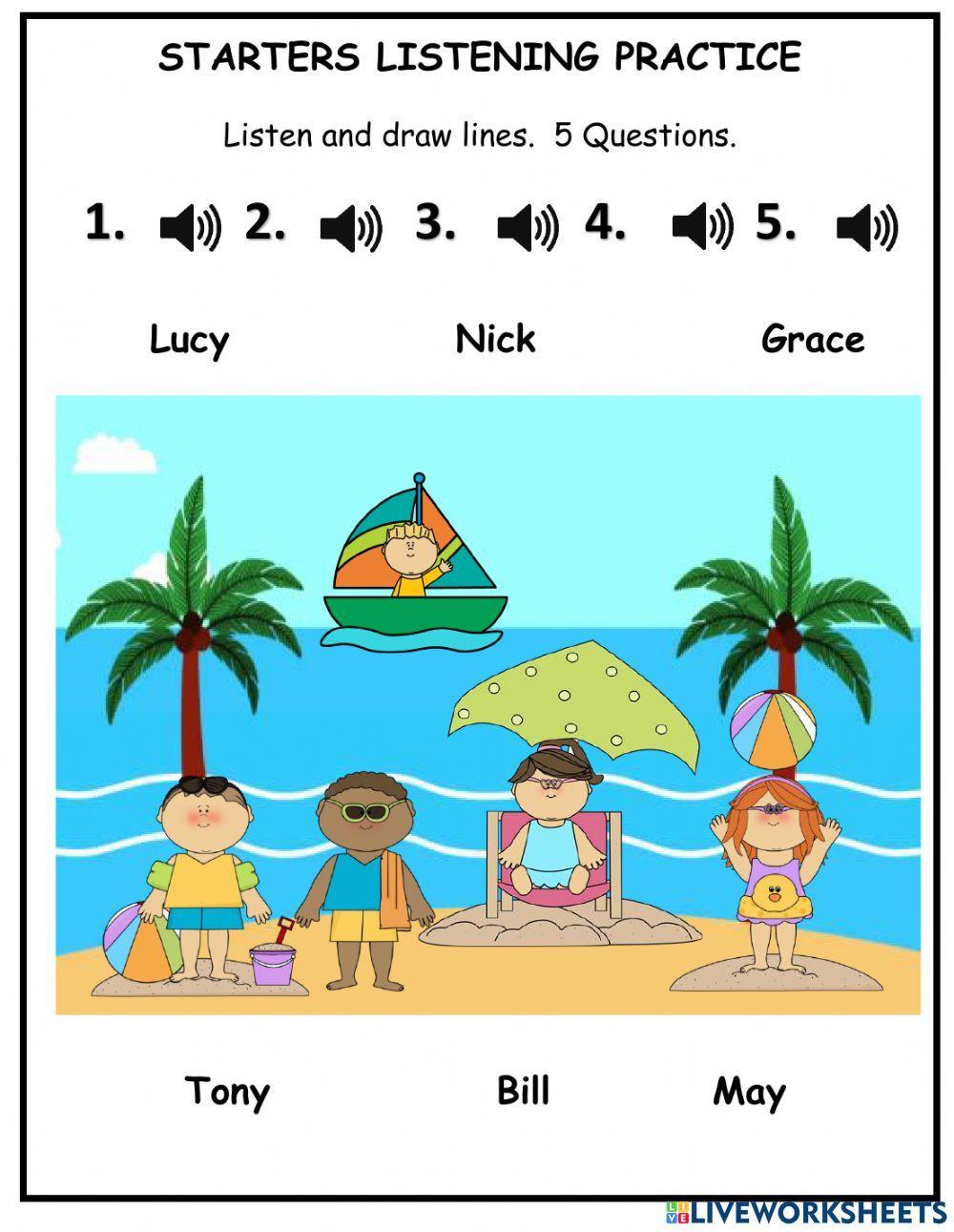 Starters Listening 5 At the Beach