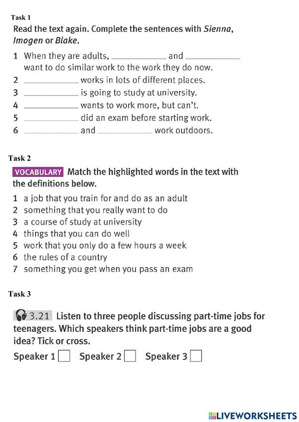 17.05.2021 Grade8. Jobs for teenagers. 10 points.