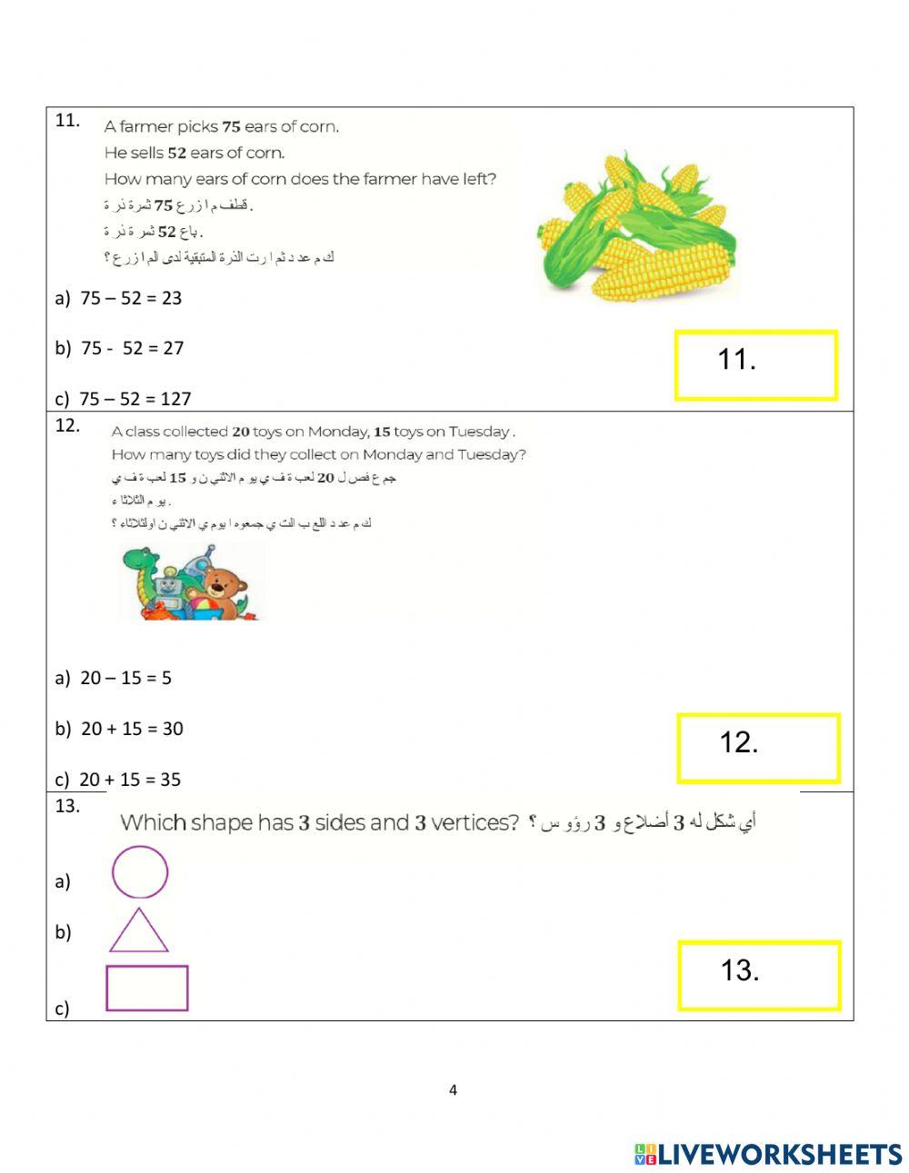 Diagnostic Term 3 Grade 3