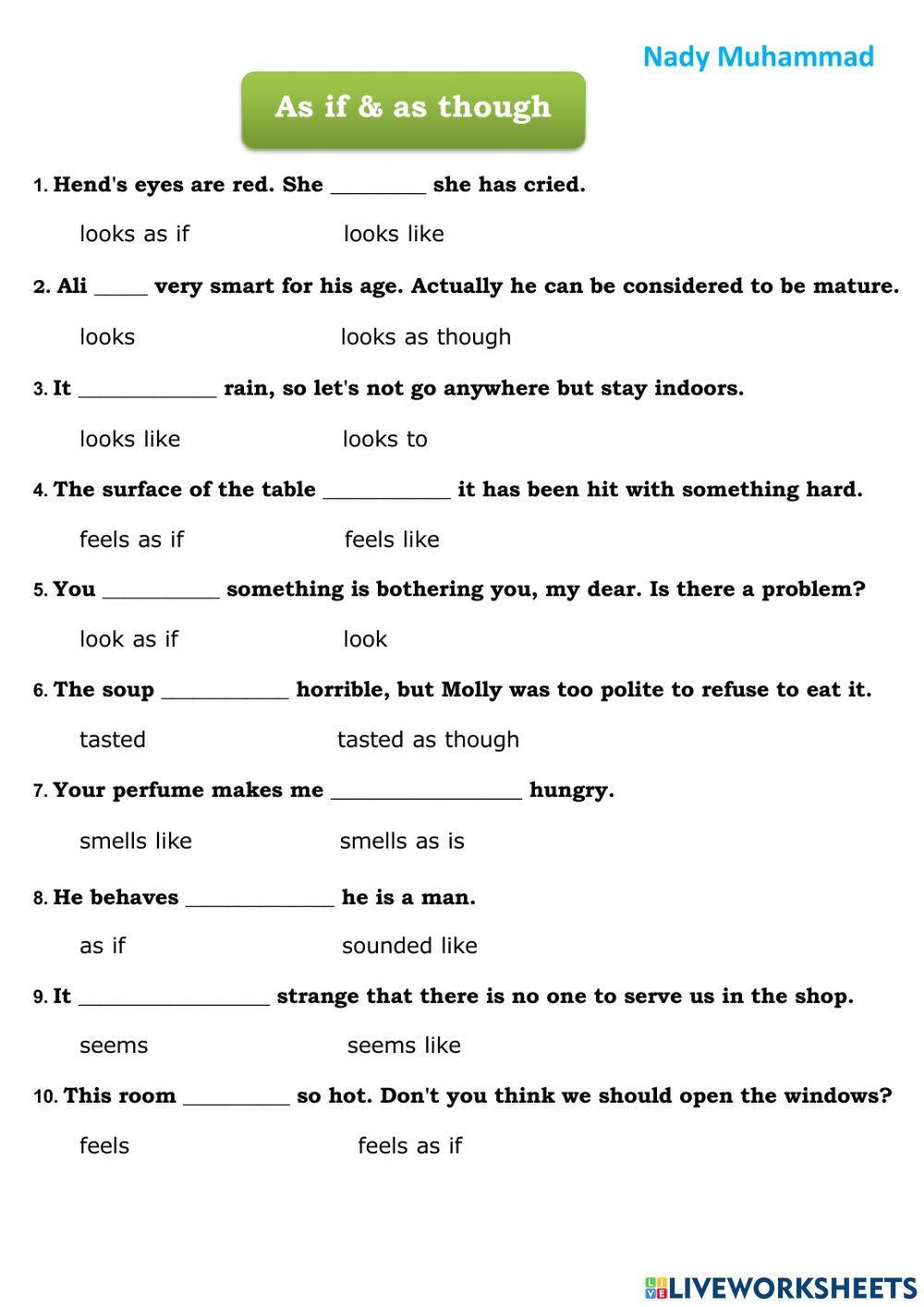 As if & as though Nady Muhammad