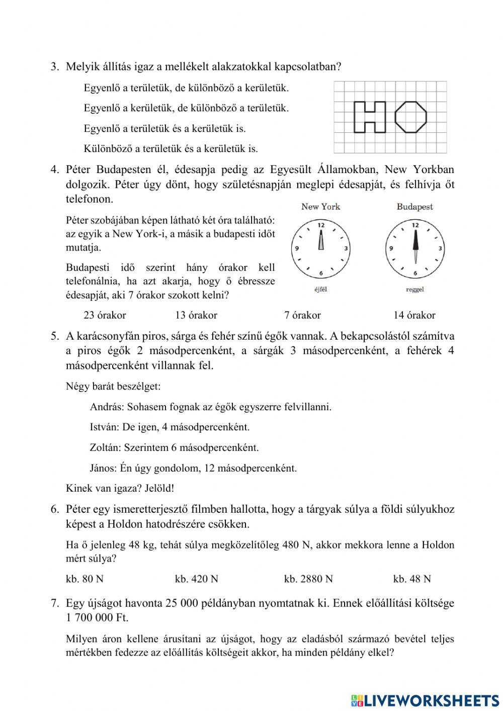 Kompetenciamérés 6. évfolyam 2004.1