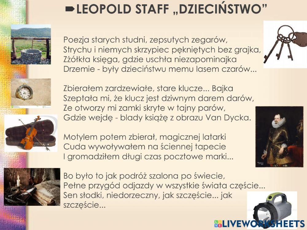 Leopold staff dzieciństwo