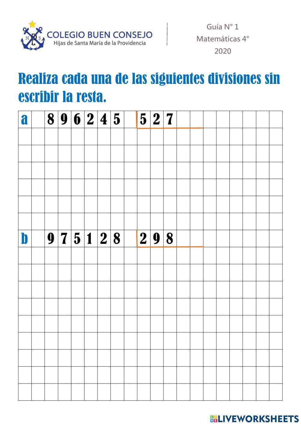 Divisiones con tres cifras en el divisor