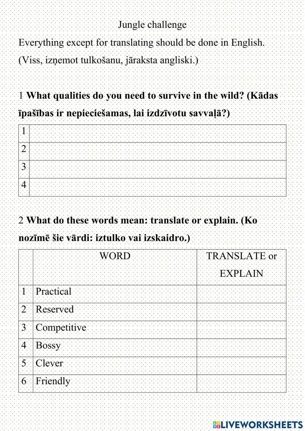 Jungle Challenge (B)