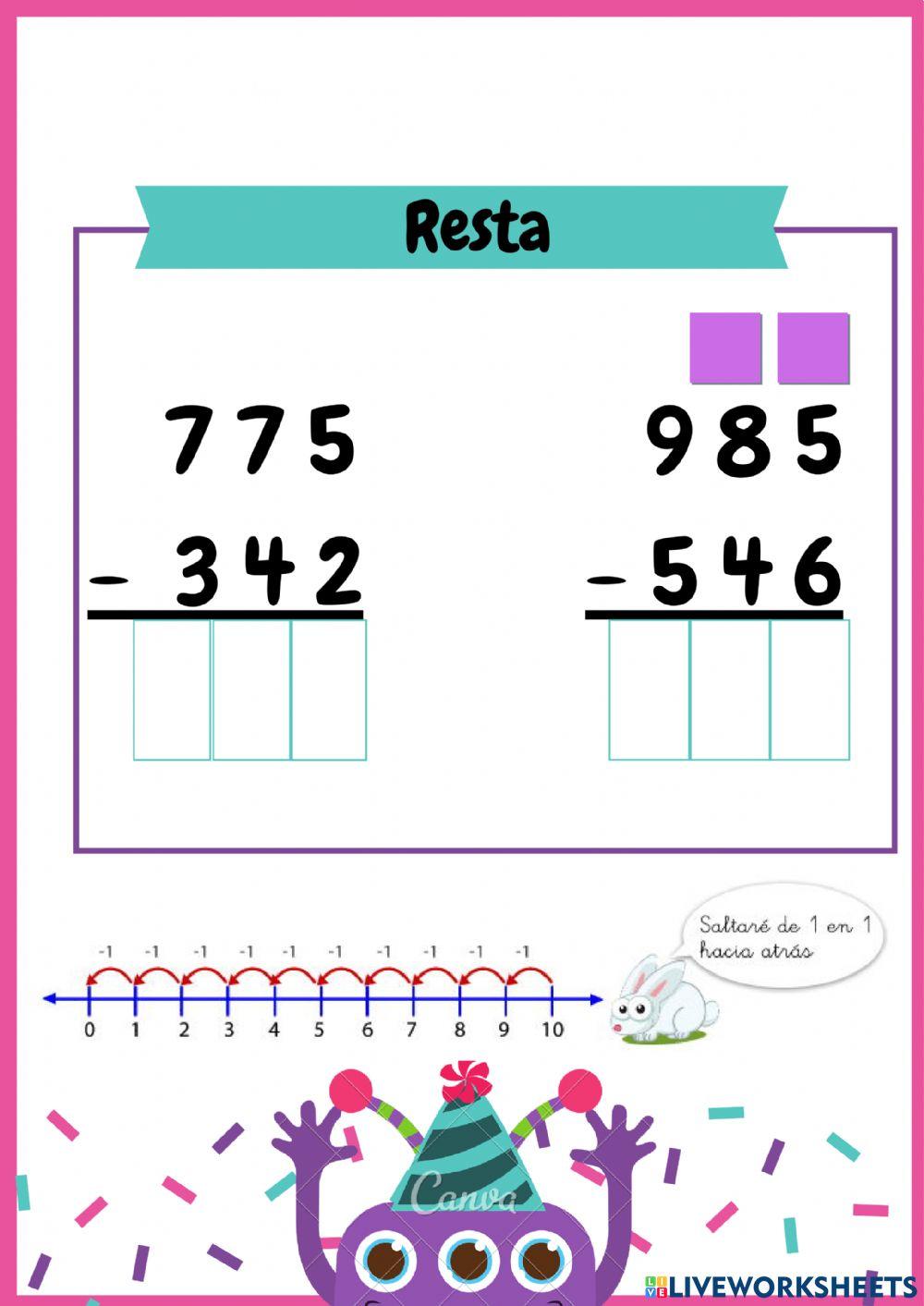 Prueba de Suma y resta -Segundo grado