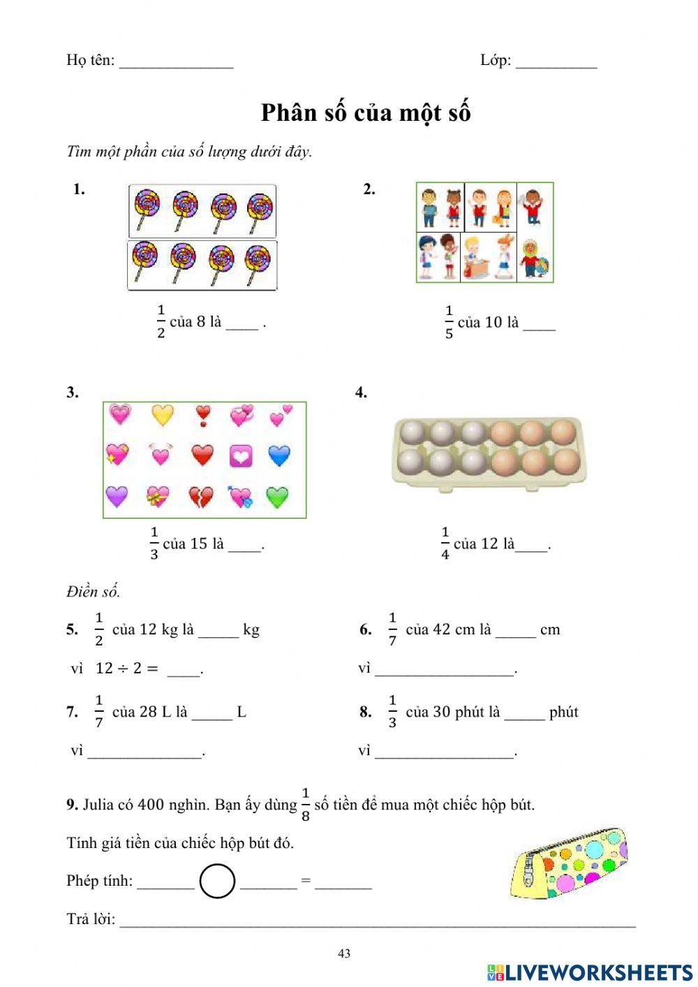Phân số của một số