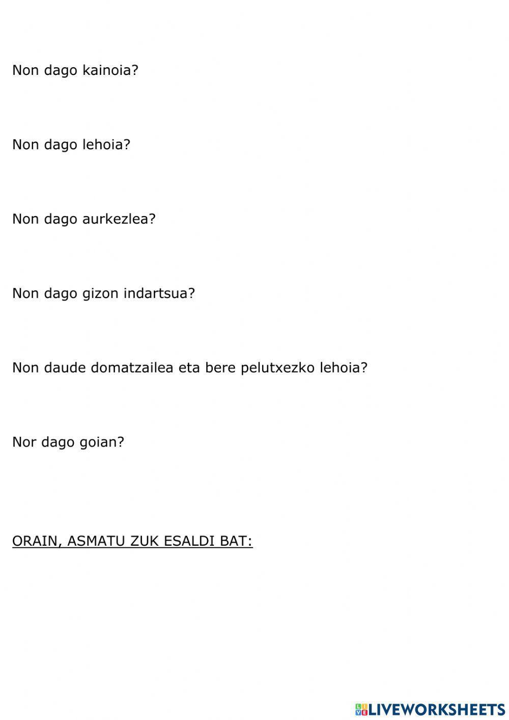 Non eta aditzondoak