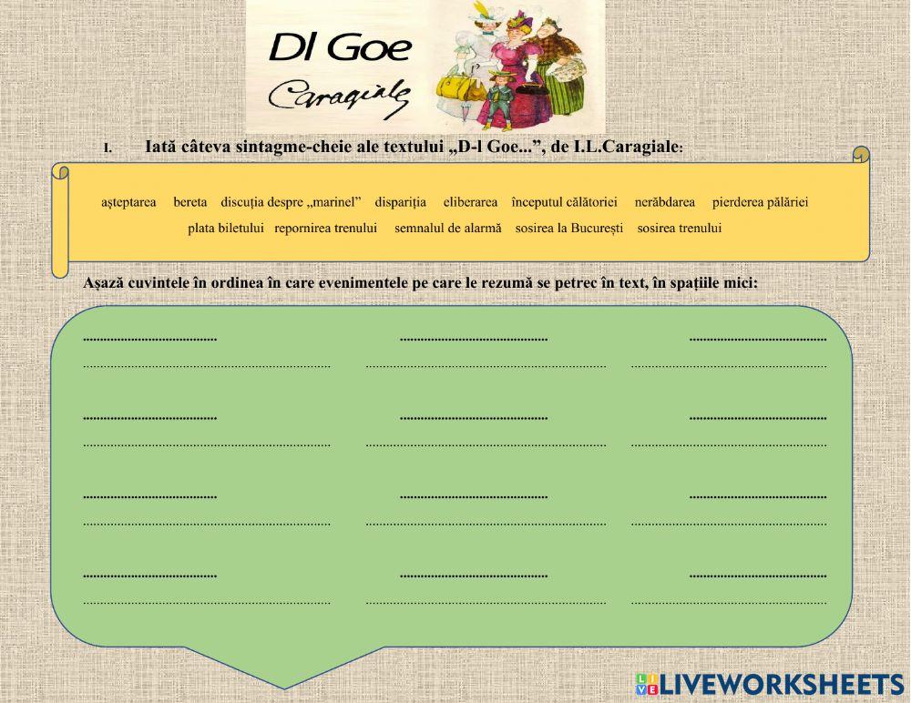 D-l Goe - acțiune, spațiu și timp