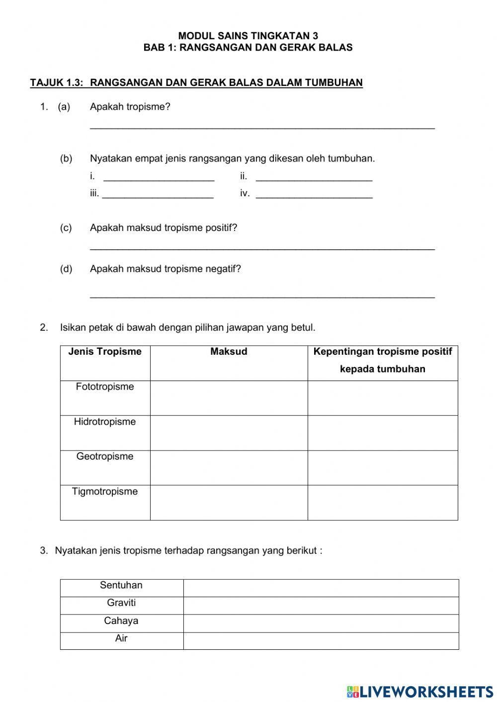 Gerak balas tumbuhan