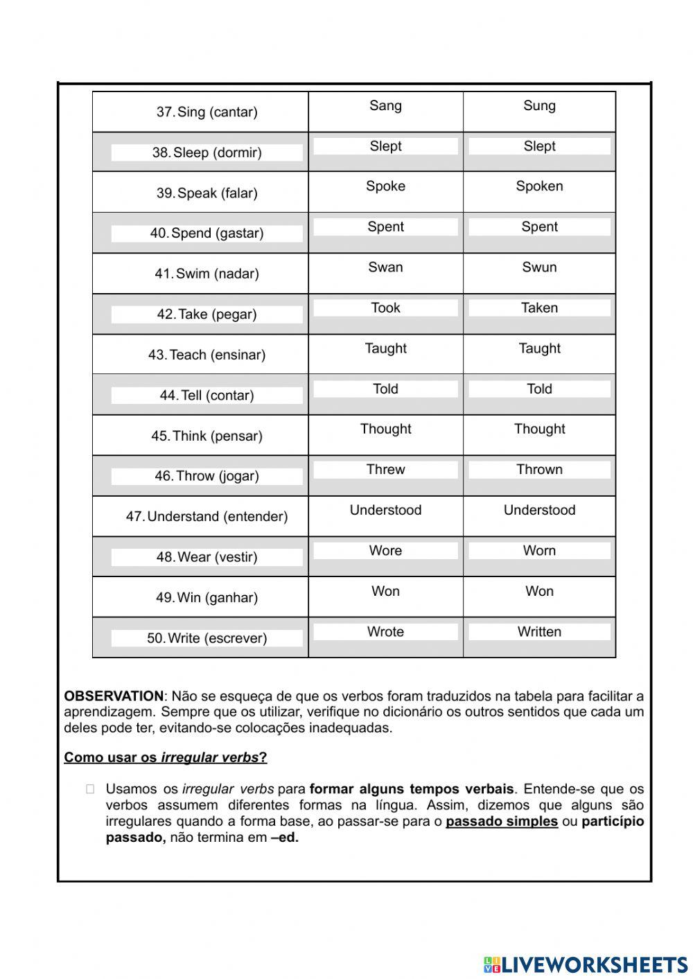 Roteiro -3° série - 5 ° quinzena- Inglês