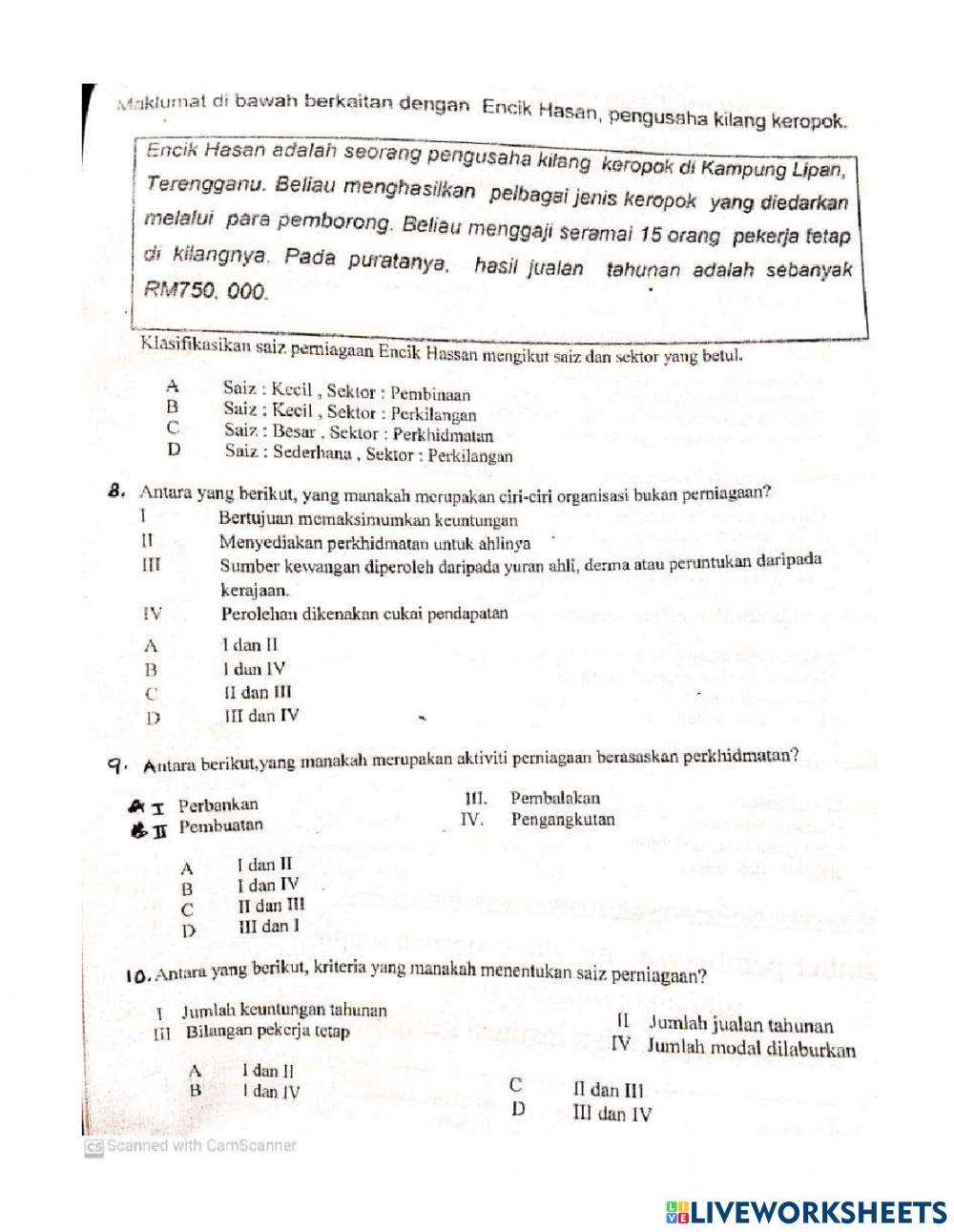 Latih tubi peniagaan