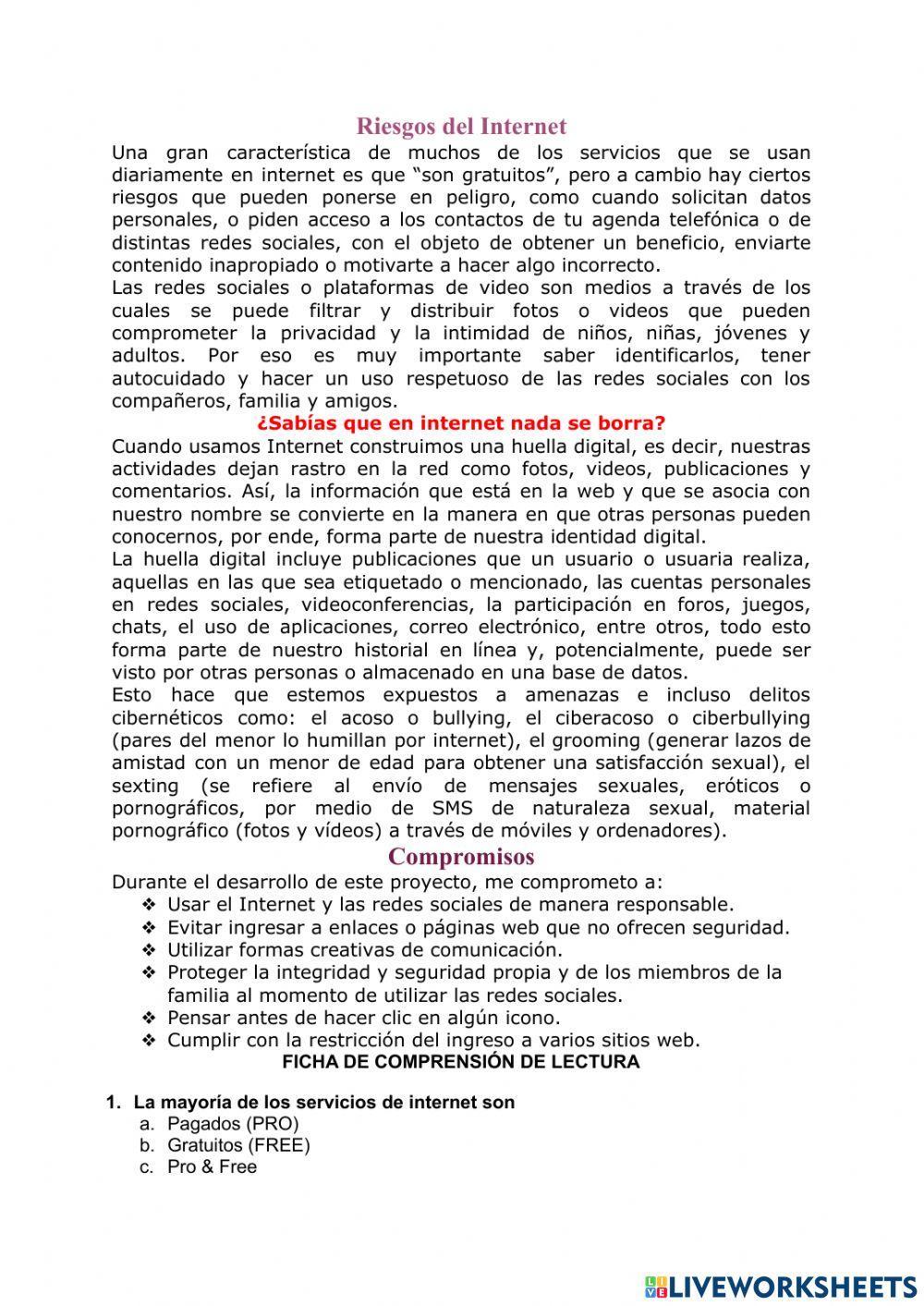 Riesgos del uso de internet en niños