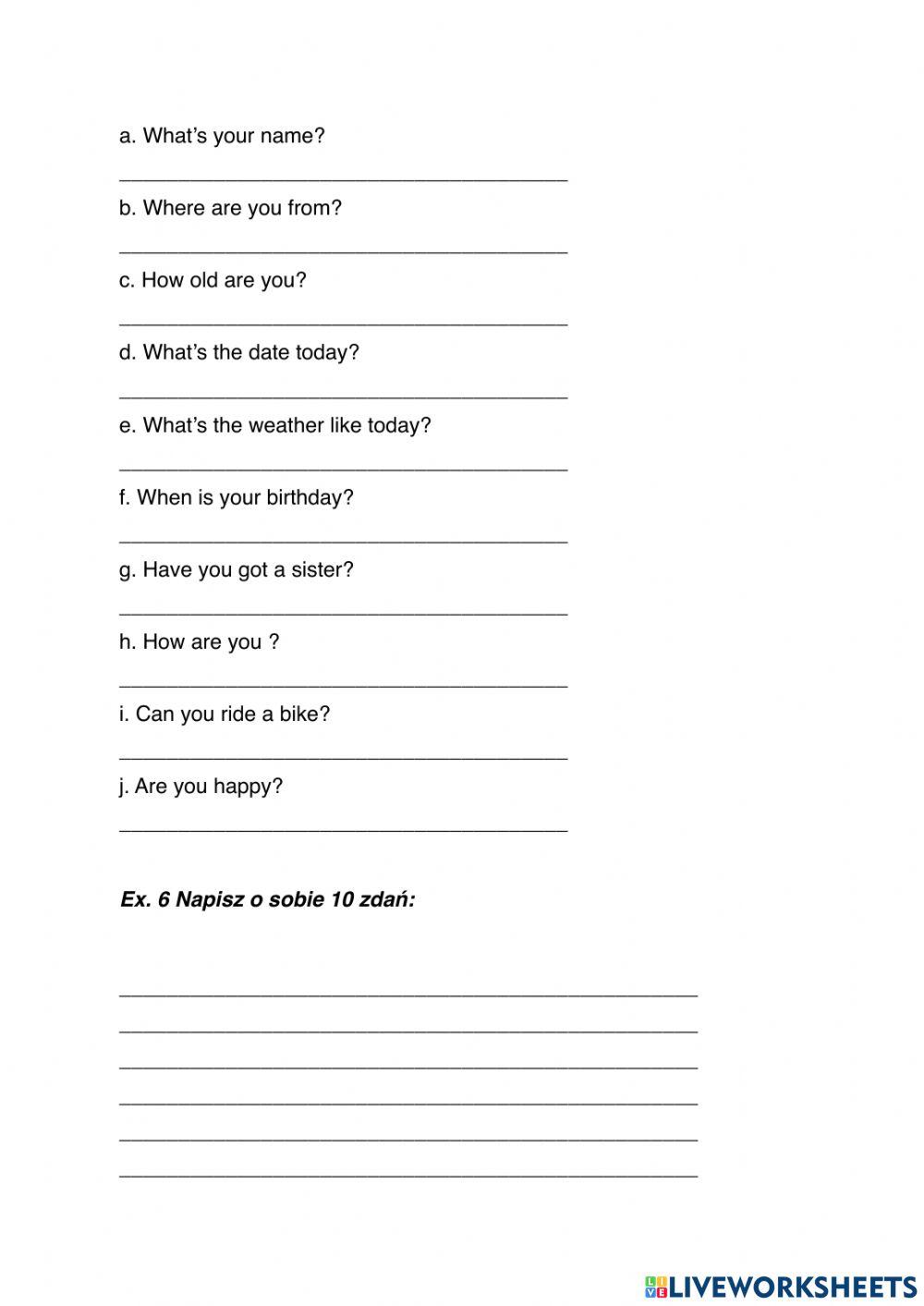 Are - Have - Can Exercises