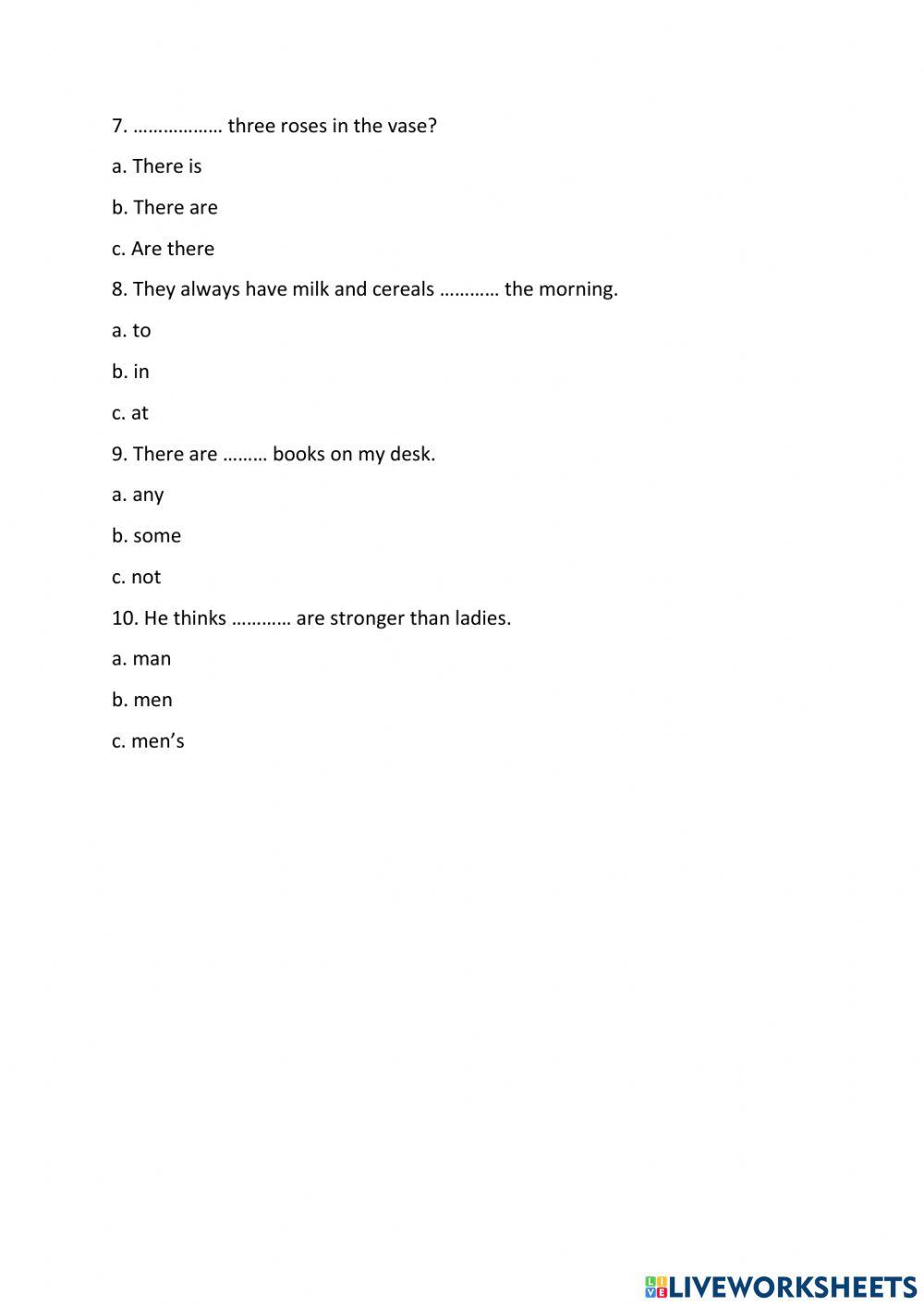 Choose the right answer