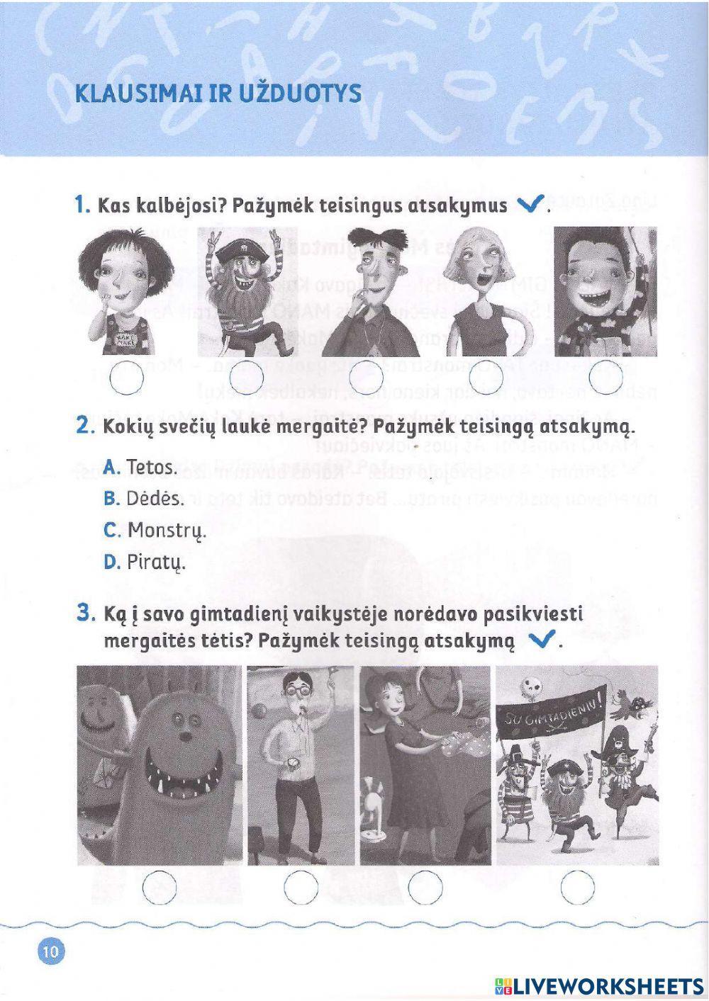 Liet. teksto suvok. 1kl.