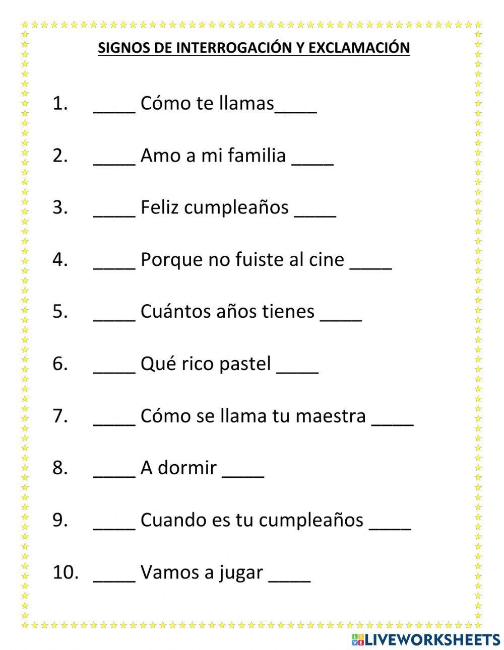 Signos de Interrogación y Exclamación
