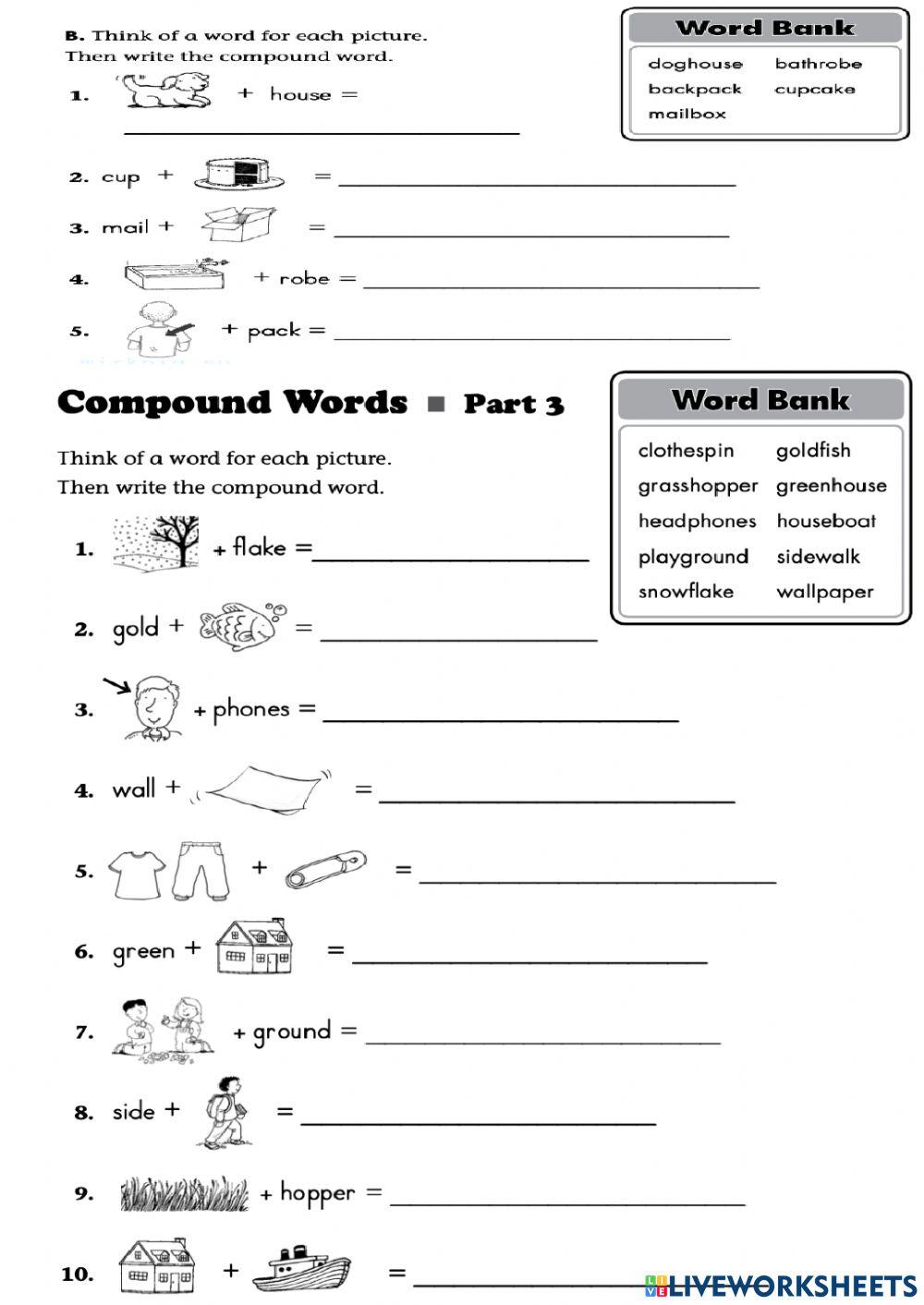 Compound Words. Practice 1.