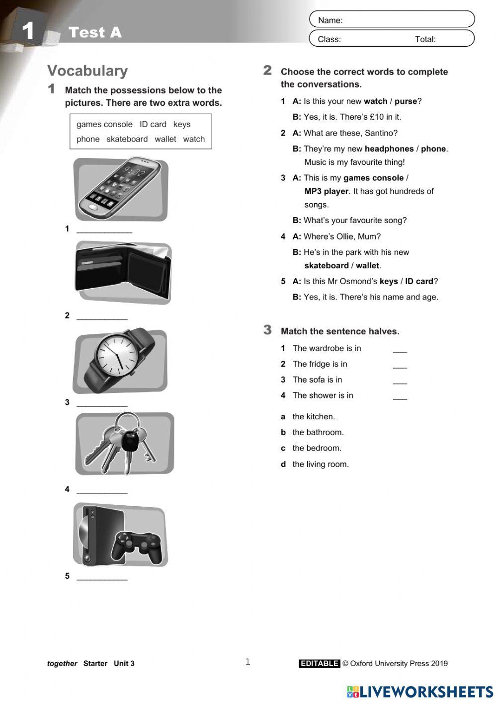 English test - 2n year IRM