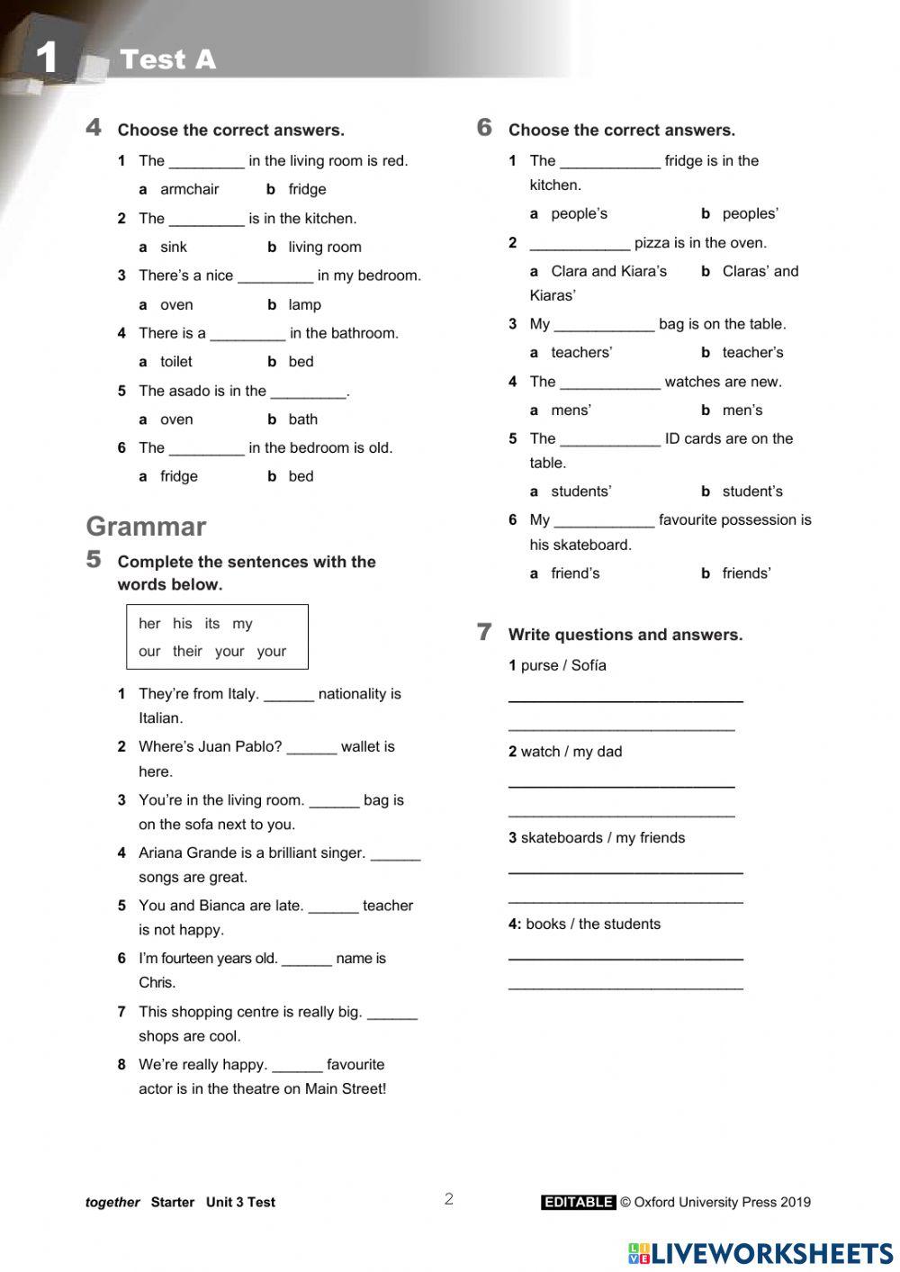 English test - 2n year IRM