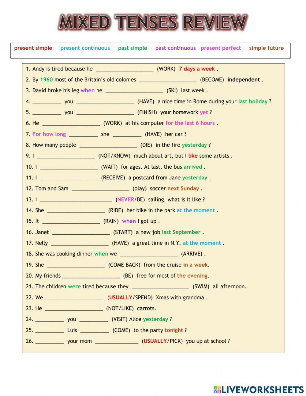 Mixed tenses review 1