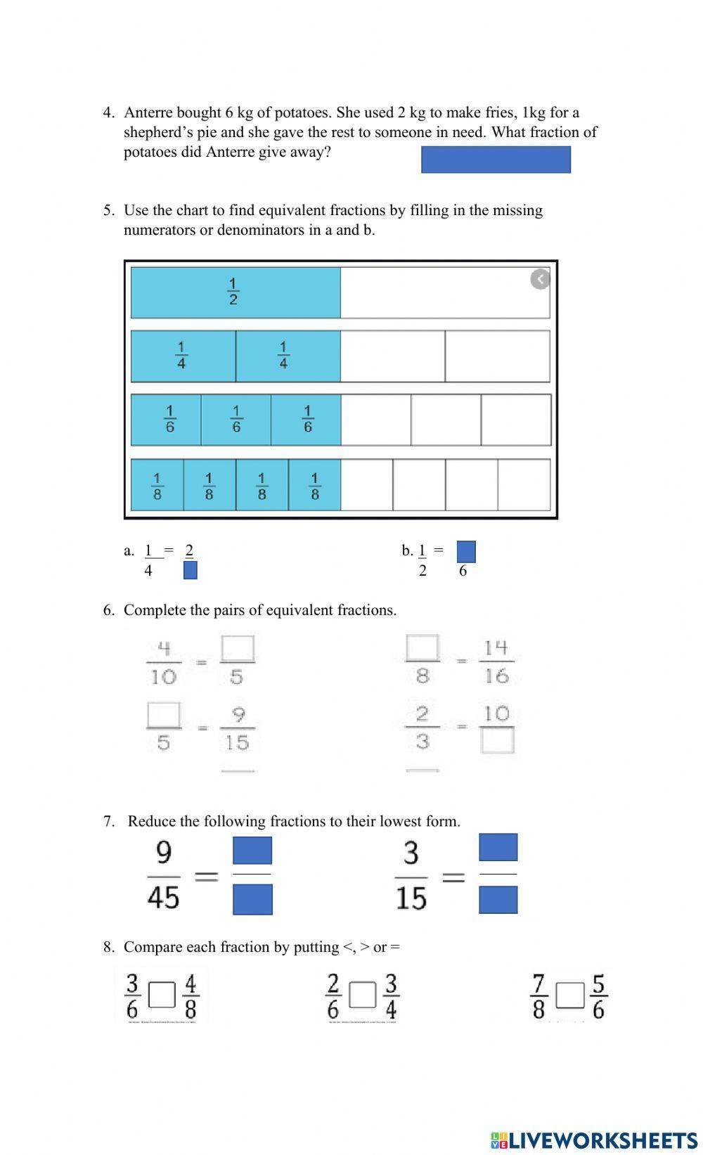 Fractions Test 1