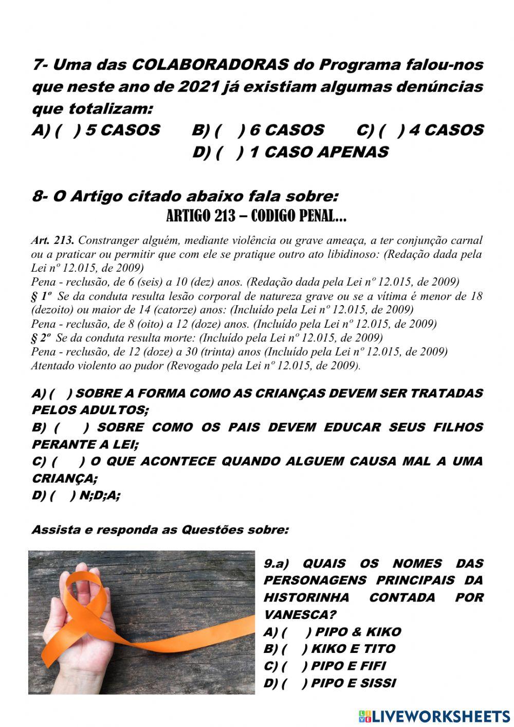 Fala educação 15 de maio - mês laranja