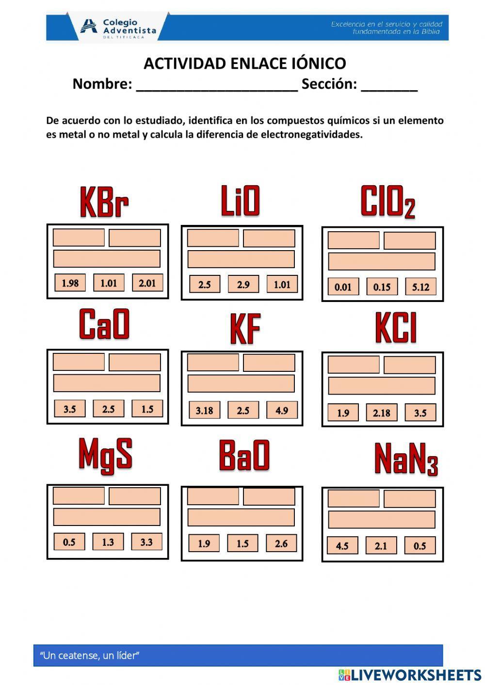 ELABORA - ENLACE IONICO