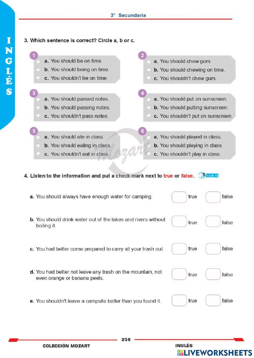 Unidad 3 - Inglés 3°