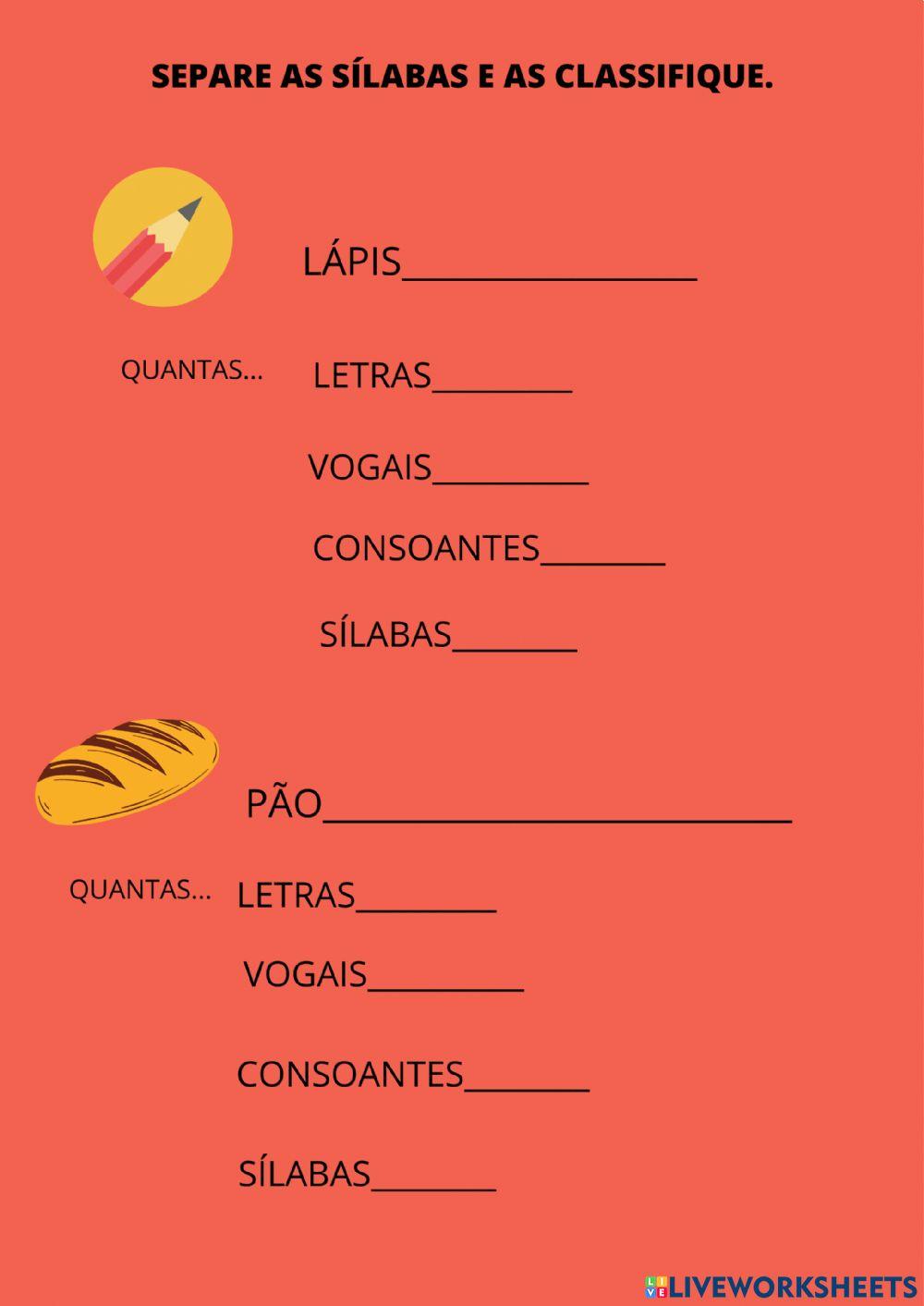 Separação de sílabas