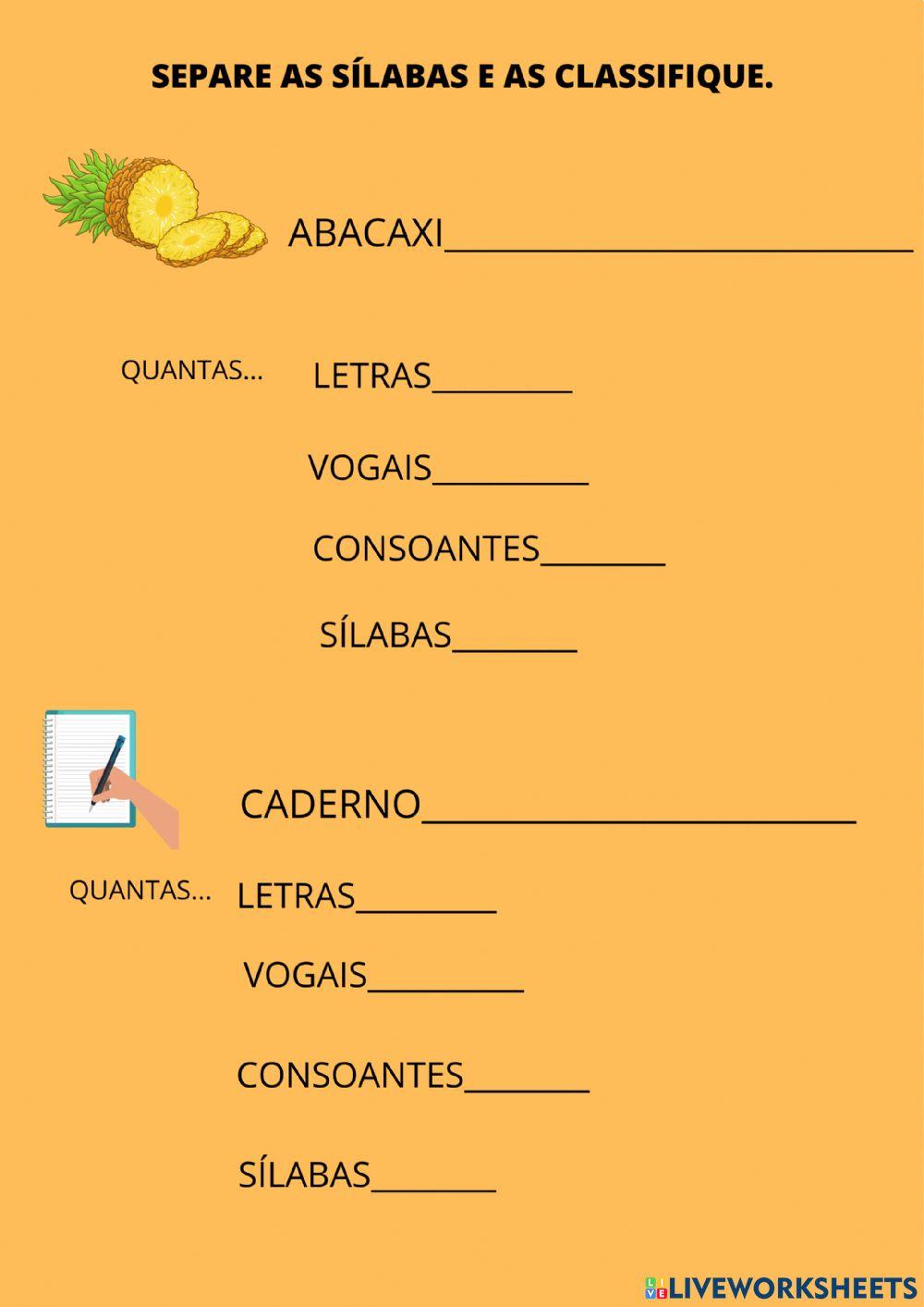 Separação de sílabas