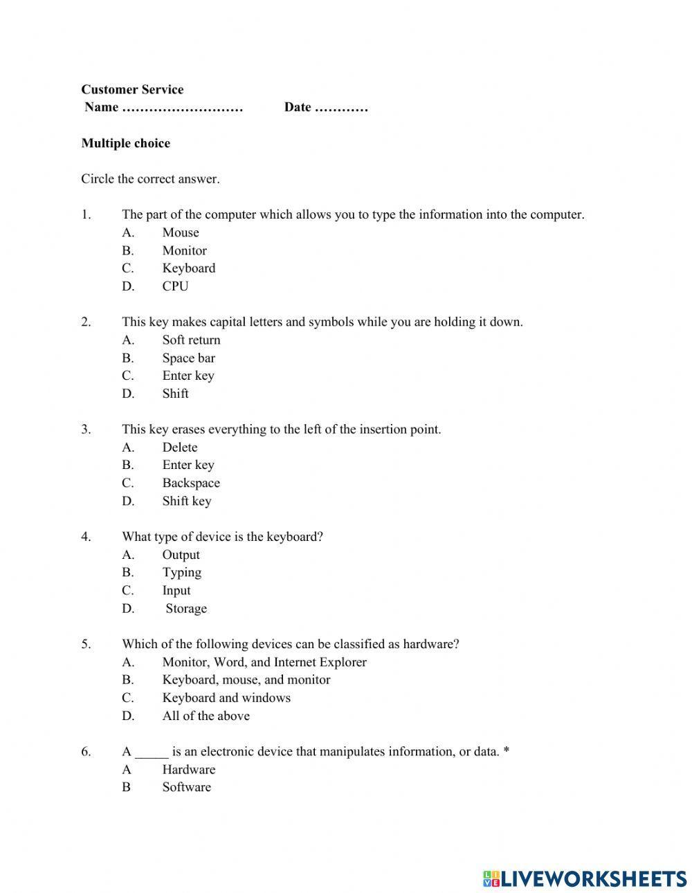 Parts of the computer