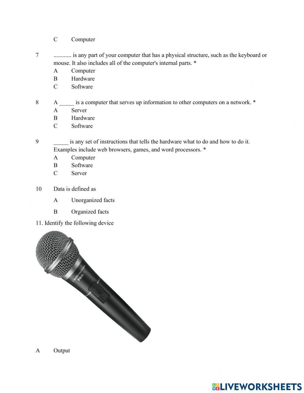 Parts of the computer
