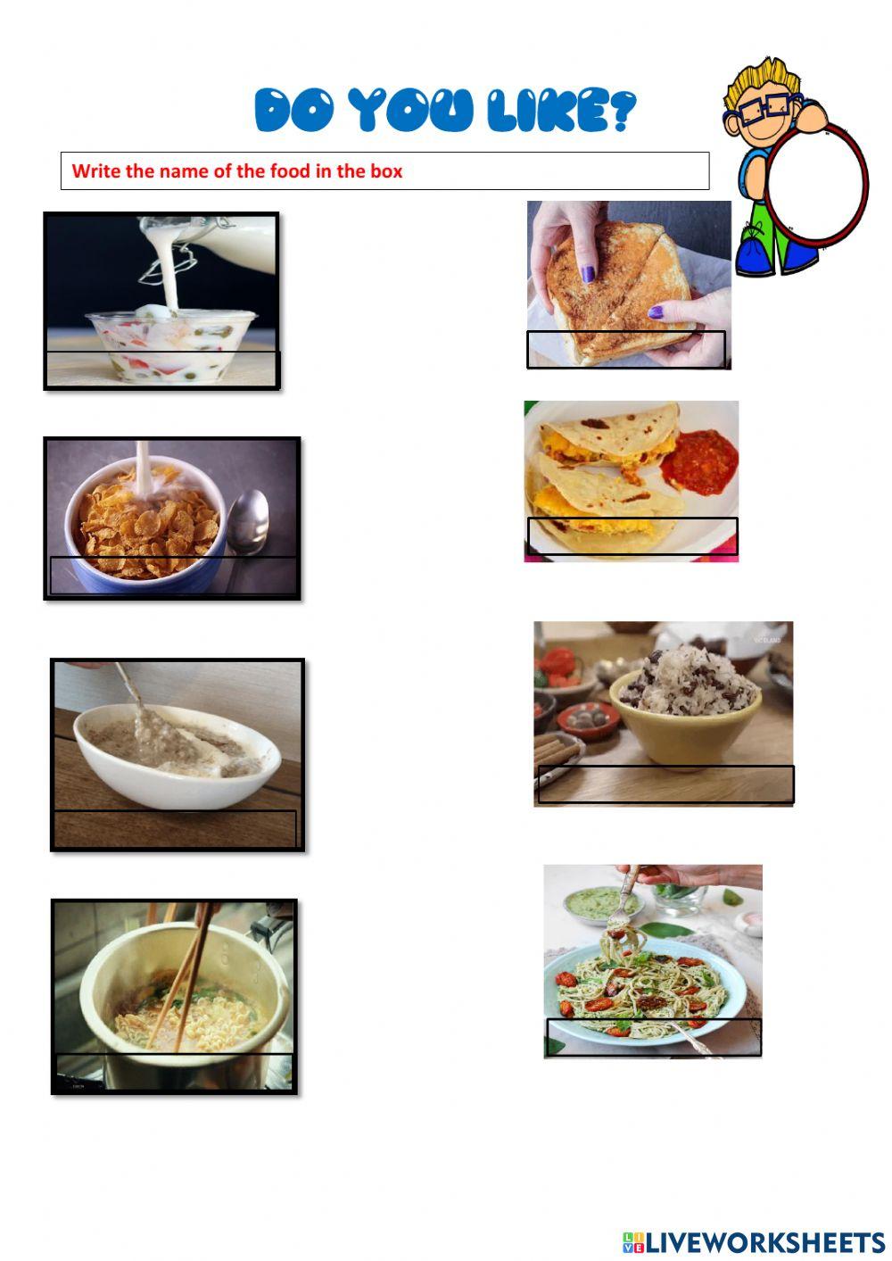Vocabulary about food around the world online exercise for live