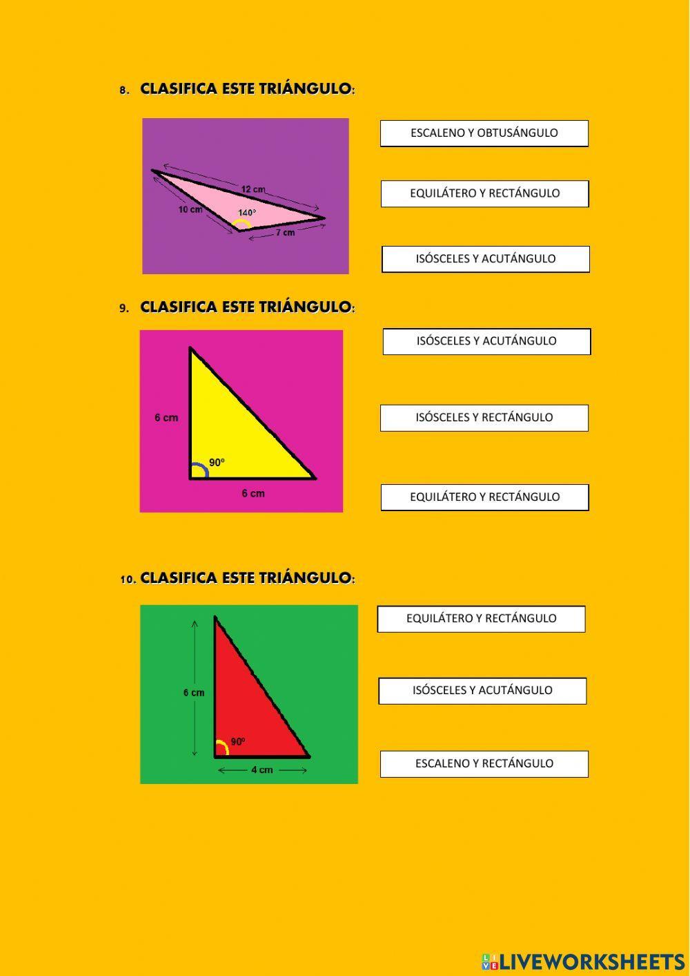 Clasificación de los triángulos