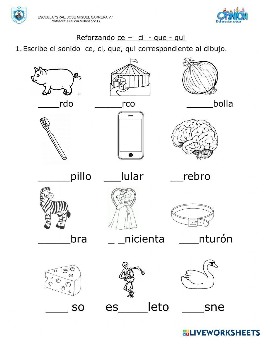 refuerzo-ce-ci-que-qui-worksheet-live-worksheets