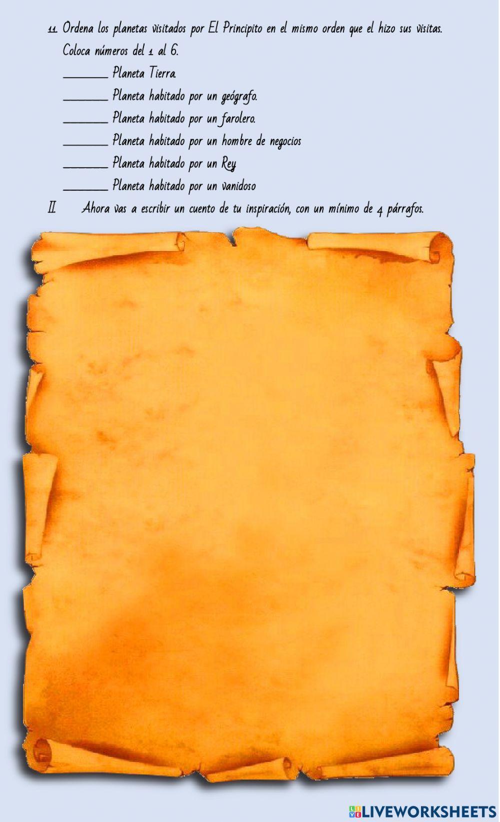 Comprensión oral cuento