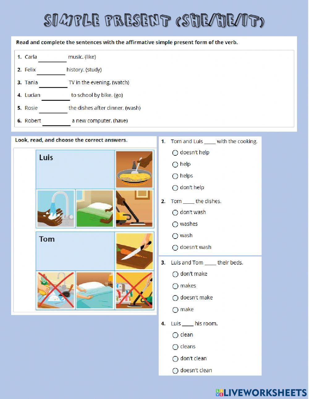 My day-present simple METRO