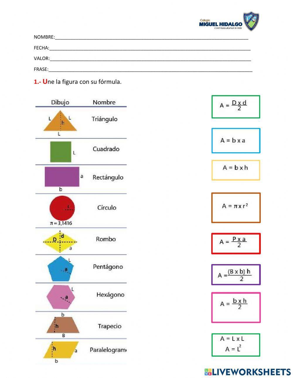 Figuras geométricas -- formulas