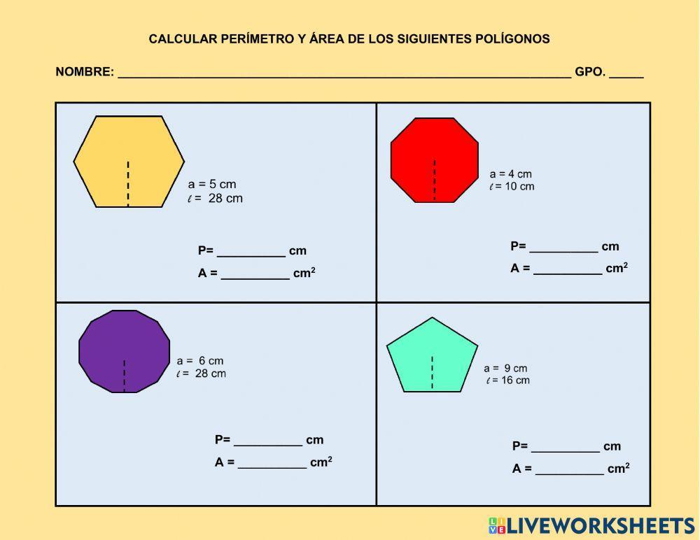 Area y perímetro de poligonos