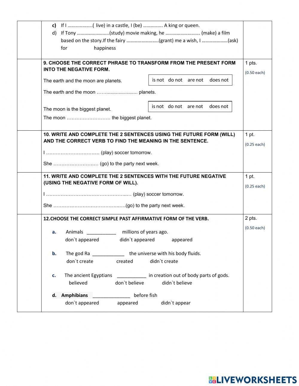 Diagnostic Test 2nd and 3rd. BGU