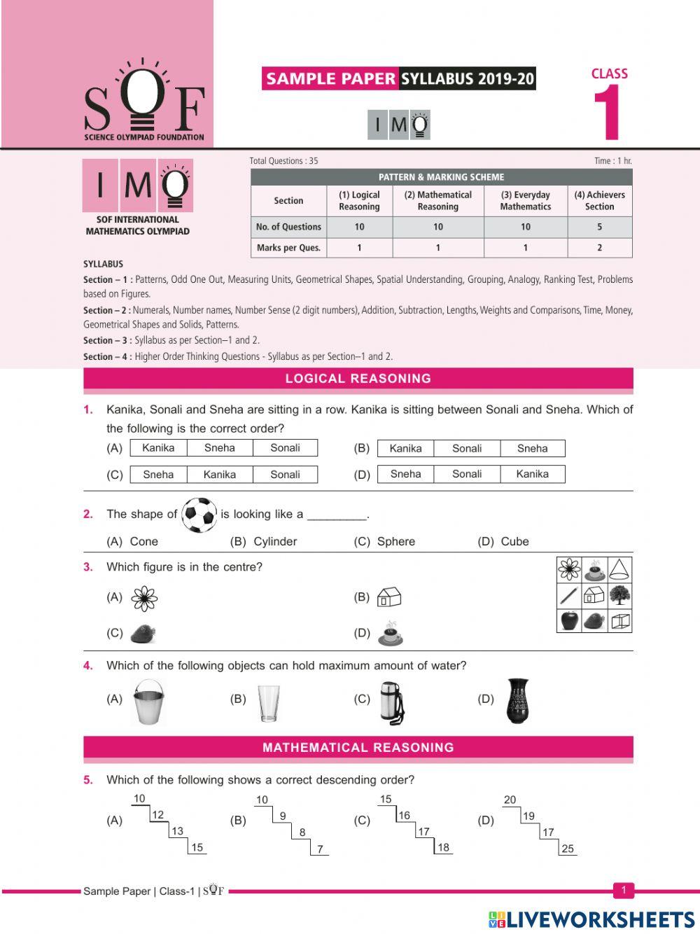 IMO worksheet 1 online exercise for Live Worksheets IMO worksheet 1 online exercise for Live Worksheets