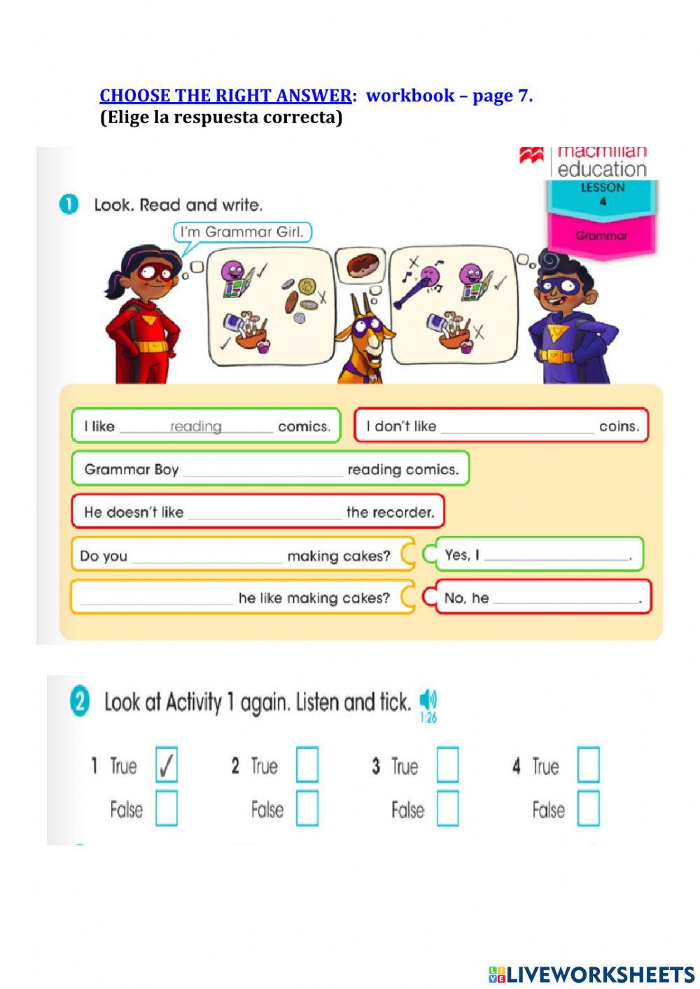 We are heroes 3 workbook - pages 6 and 7