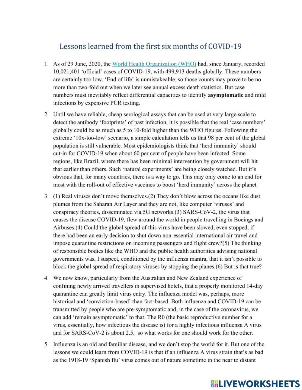 Worksheet from Team 2