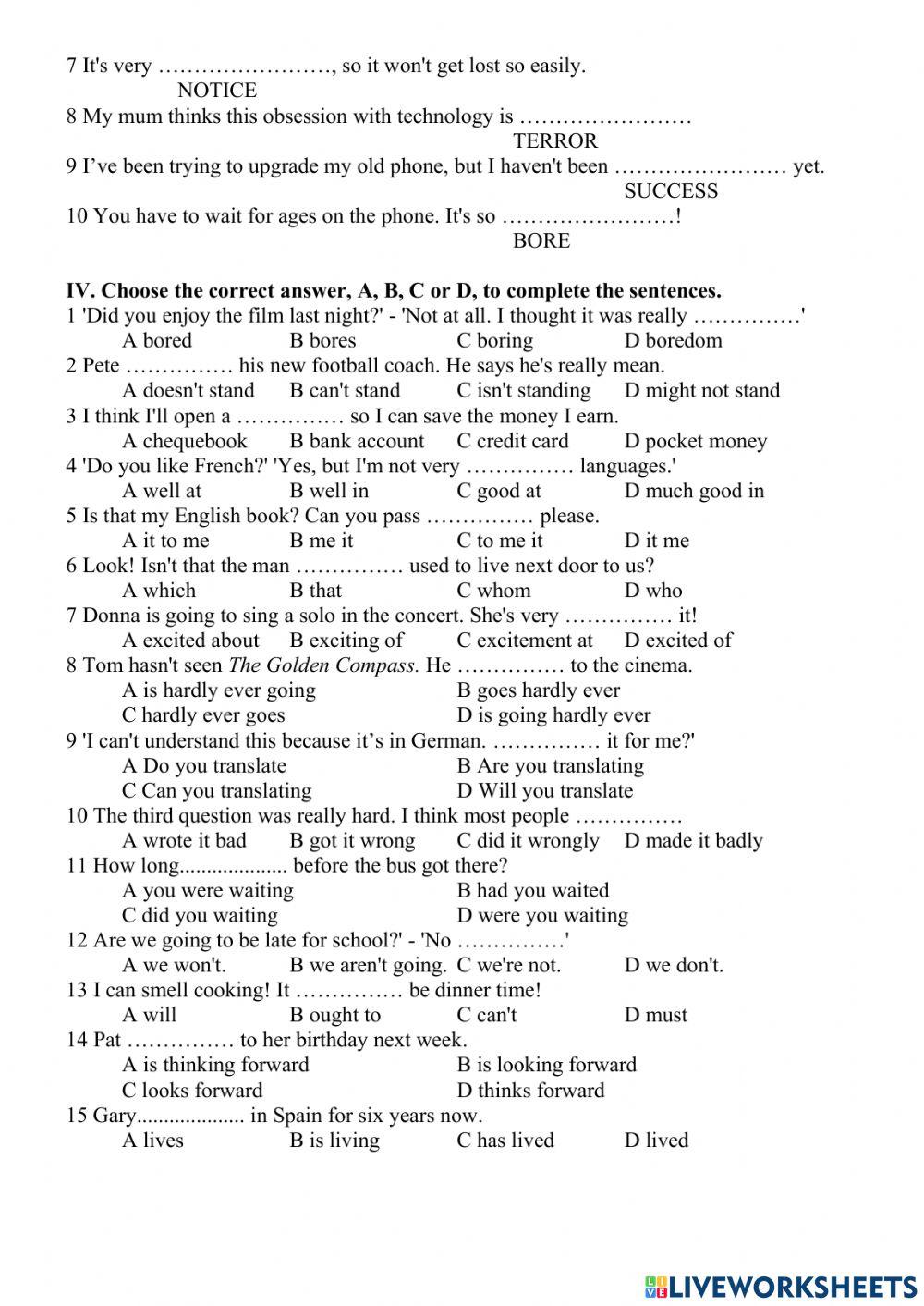 Progress test 1 - Activate b1