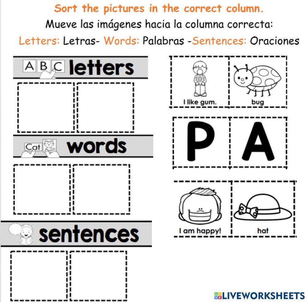 Letter word or sentence