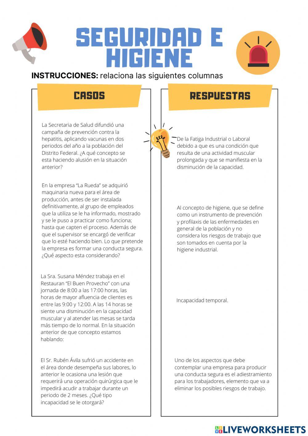 Seguridad e higiene casos