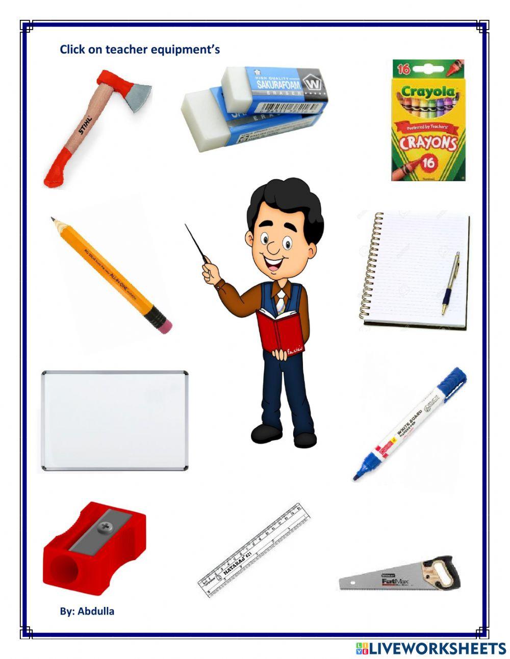 Click on teacher equipments